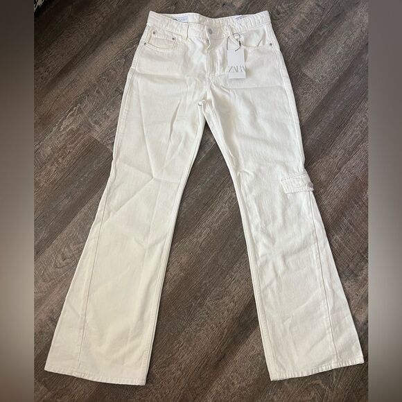 Zara TRF Low Waist Cargo Jeans- Size 10 - Picture 3 of 10